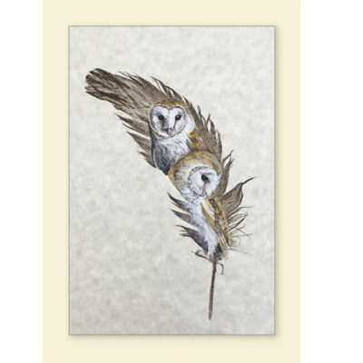 greetings card twoofakind barn owls