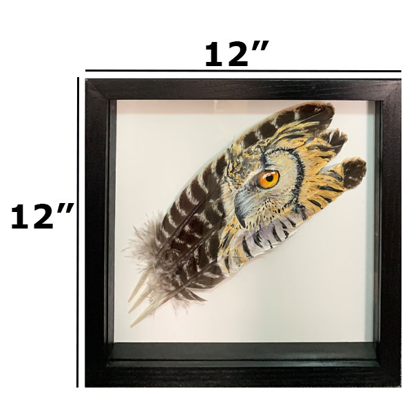 Original painting Eagle Owl feather