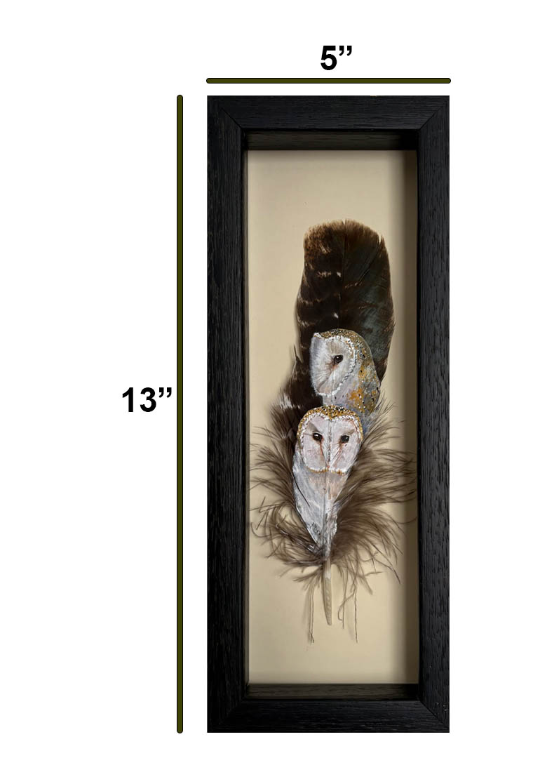 original painting barn owls softness and strength